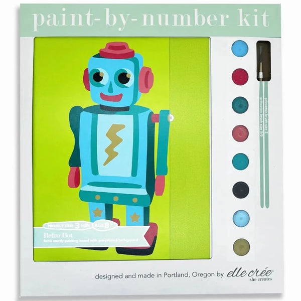 elle crée retro robot paint by numbers