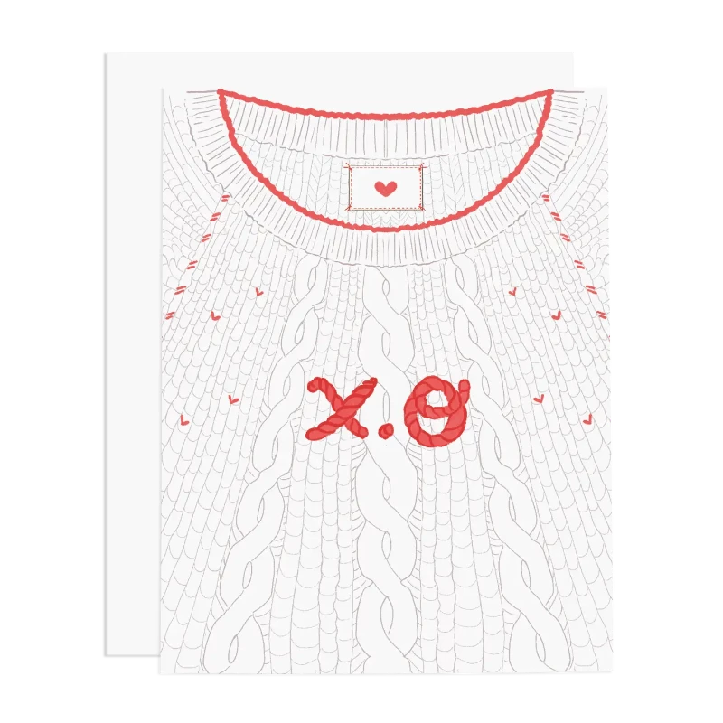 ramus & co xo sweater greeting card