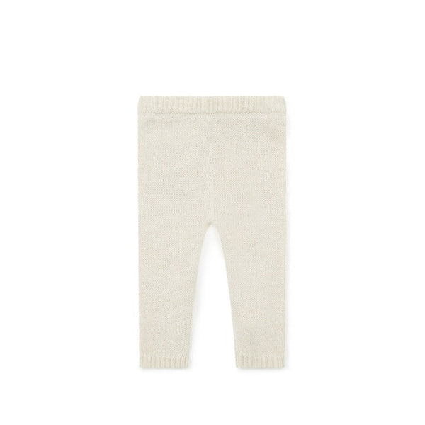 bonton knit baby leggings cream