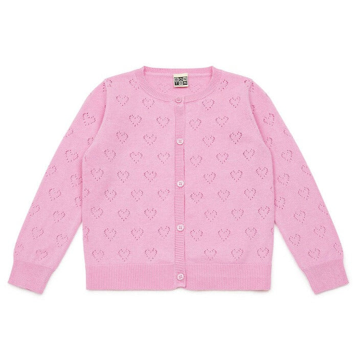 bonton heart cardigan rose