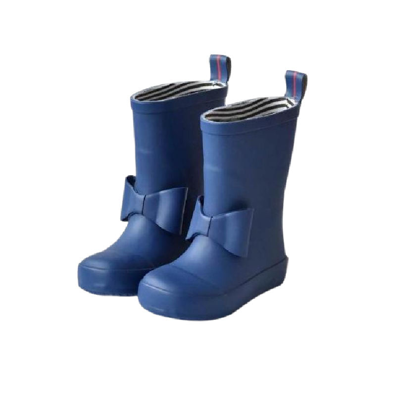 boxbo bowtie rain boots navy blue, girls shoes