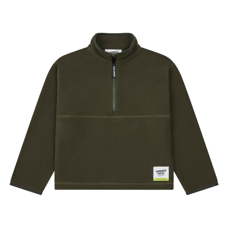 hundred pieces zipped fleece sweatshirt khaki