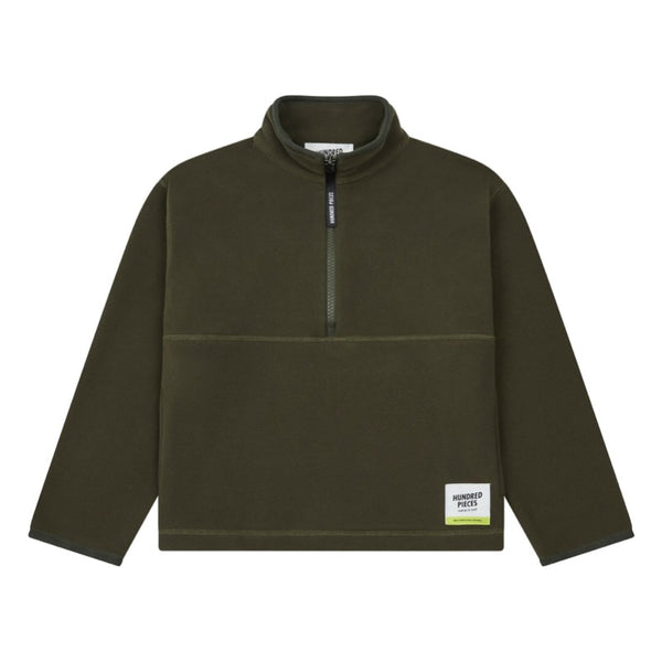 hundred pieces zipped fleece sweatshirt khaki