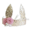 alimrose sequin bunny crown gold
