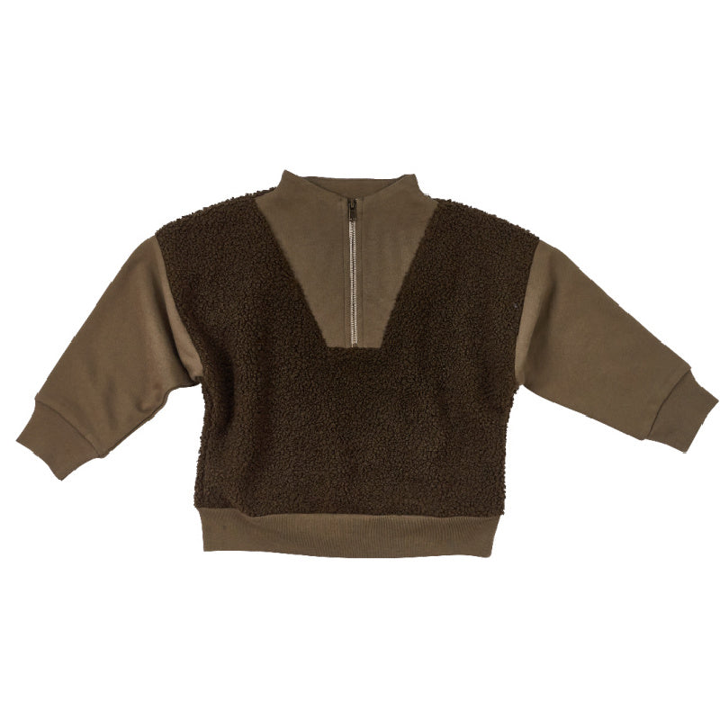 bacabuche half zip sherpa pullover olive