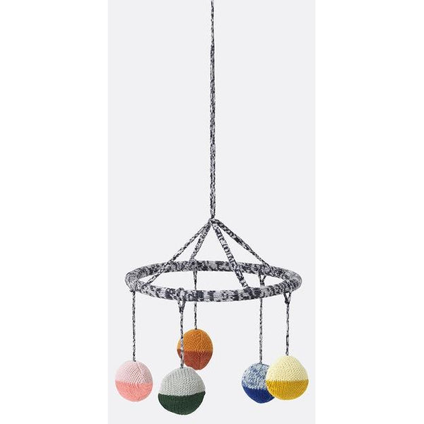 ferm living ball knitted hanging mobile - kodomo boston 