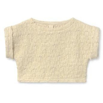 little creative factory ballad crop jersey vest cream, girls knit tops