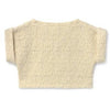 little creative factory ballad crop jersey vest cream, girls knit tops