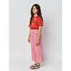 bobo choses sea flower all over woven short sleeve top red