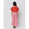 bobo choses sea flower all over woven short sleeve top red