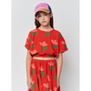 bobo choses sea flower all over woven short sleeve top red