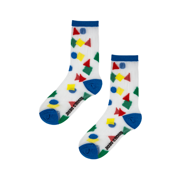 bobo choses geometric colors short socks transparent