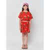 bobo choses sea flower all over woven short sleeve top red