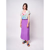 bobo choses womens v-neck loose t-shirt flowers grey