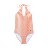 bobo choses striped women's red and white swimsuit