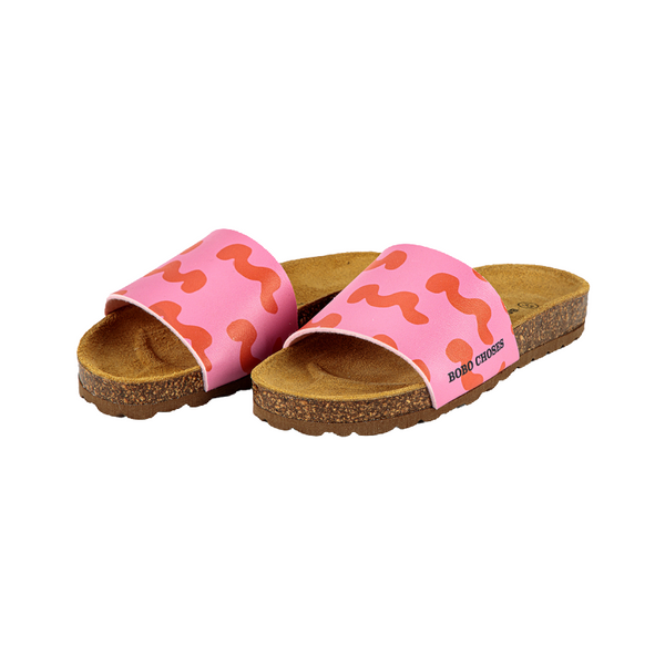 bobo choses waves all over sandals pink/red