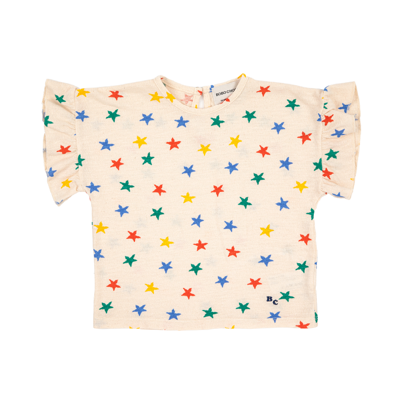 bobo choses stars all over ruffle t-shirt multicolor