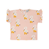 bobo choses pelican all over baby ruffle t-shirt pink