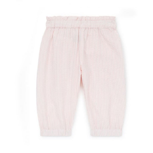 bonton biscott seersucker baby pant pink stripes