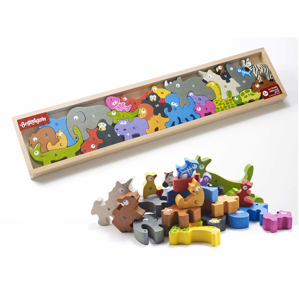 begin again animal parade a to z puzzle, free shipping kodomo boston