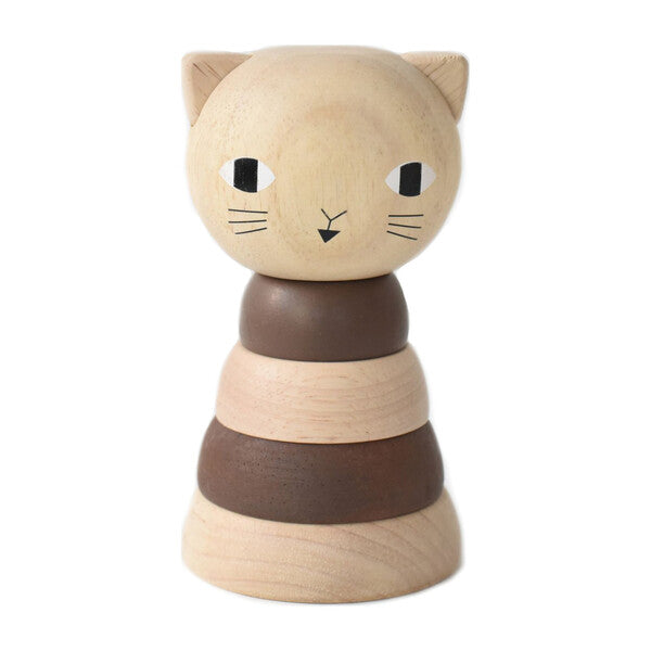wee gallery wood stacker cat, sustainable children's wooden toys