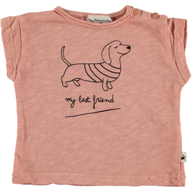 my little cozmo baby t-shirt peach - kodomo boston, fast shipping