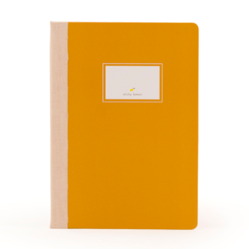 sticky lemon notebook linen caramel fudge - kodomo boston. free shipping. 
