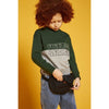 hundred pieces friends & family sweatshirt green/grey, kids pullover tops, color bloxk