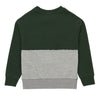 hundred pieces friends & family sweatshirt green/grey, kids pullover tops, color bloxk