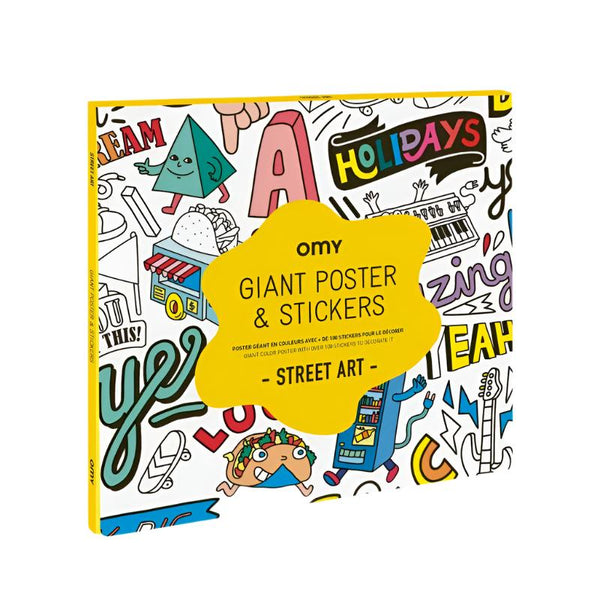 omy street art sticker poster, fun activities for kids free shipping kodomo boston