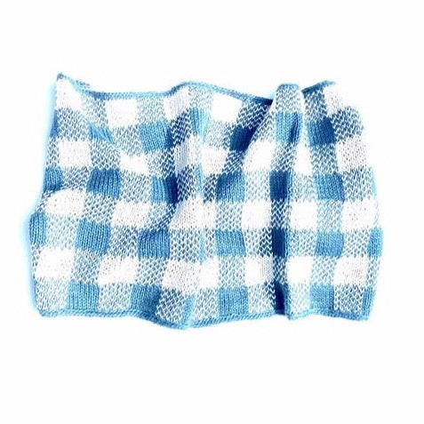 cabbages & kings ny gingham scarf teal, children's unisex knit accessories