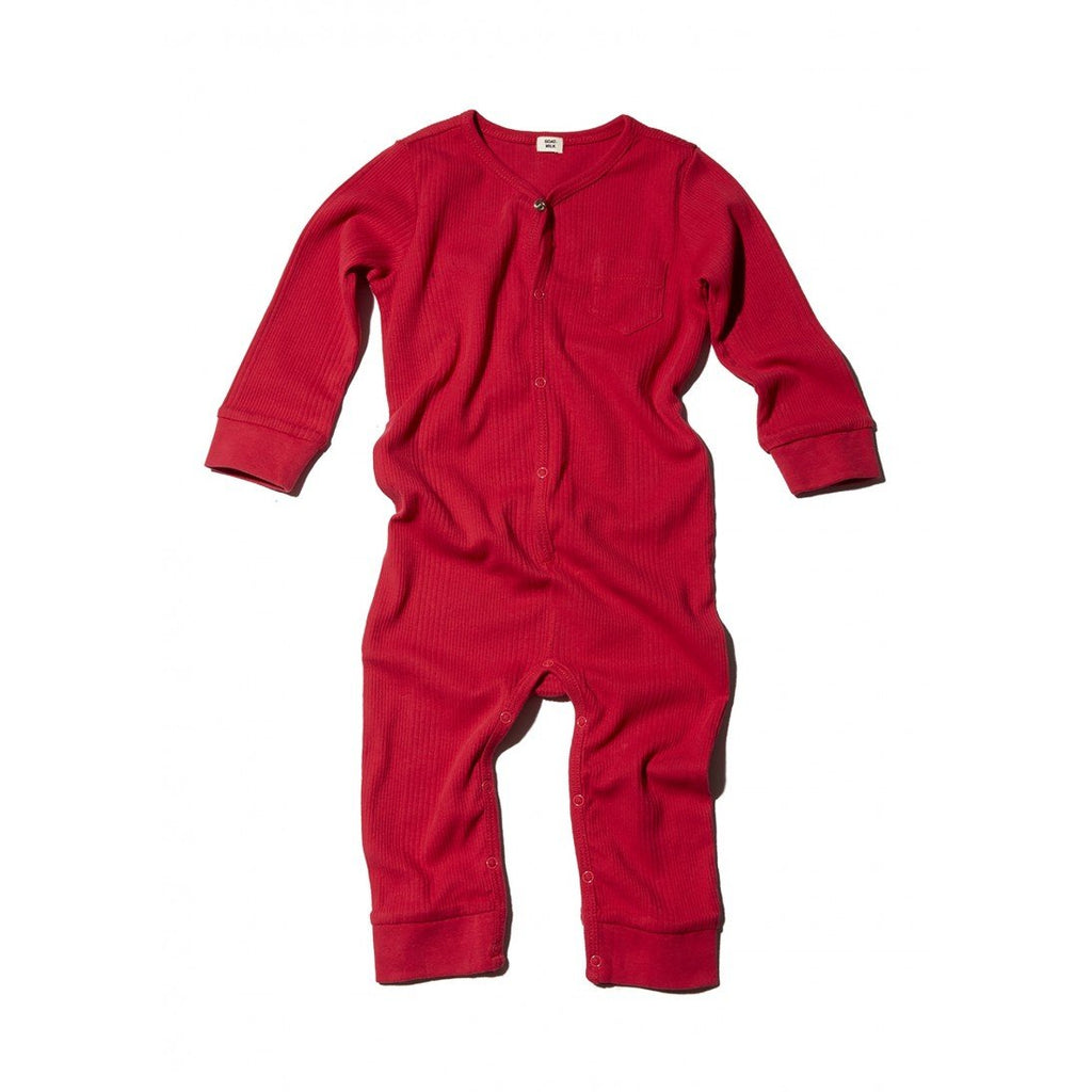 goat-milk baby union suit crimson - kodomo boston. free shipping.