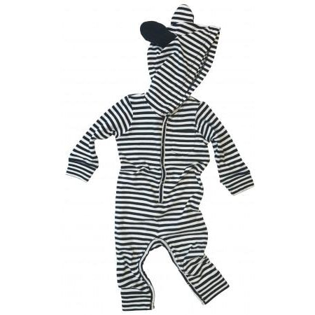 kodomo - goat-milk baby union suit with ears striped