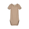 gray label baby short sleeve onesie biscuit/cream