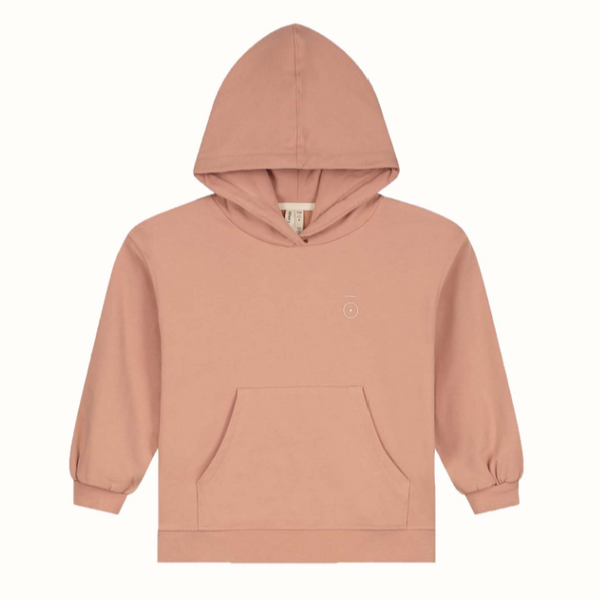 gray label hoodie rustic clay