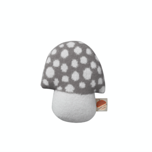 donna wilson mini mushroom - grey, knit stuffed plush toys