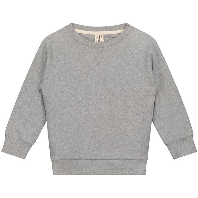 gray label crewneck sweater grey melange - kodomo