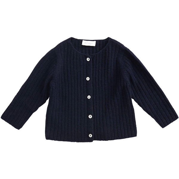 belle enfant rib cardigan navy - kodomo