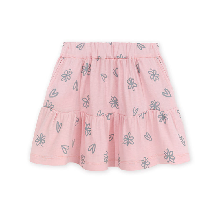 kids on the moon flora gris frill skirt pink