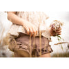 kids on the moon foggy day ruffle shorts, girl's organic cotton bottoms