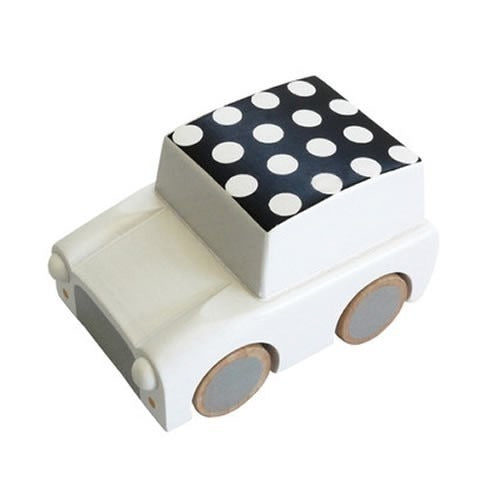 kukkia white dots kuruma car - kodomo wooden toys - children's clothing in boston, kukkia - bobo choses, atsuyo et akiko, belle enfant, mamma couture, moi, my little cozmo, nico nico