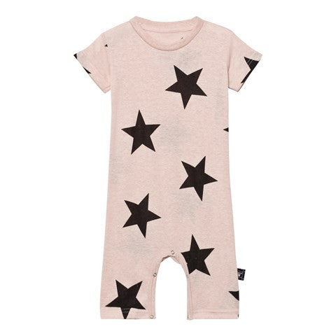 nununu powder pink star playsuit - kodomo baby onesies/playsuits - children's clothing in boston, nununu - bobo choses, atsuyo et akiko, belle enfant, mamma couture, moi, my little cozmo, nico nico