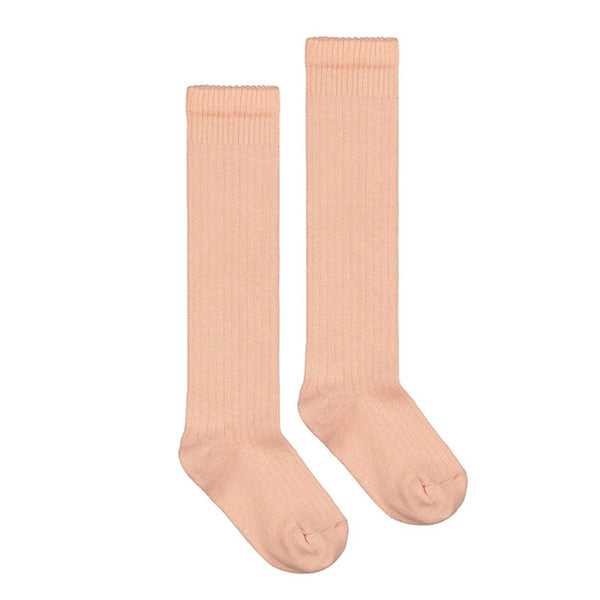 gray label long ribbed socks rustic clay