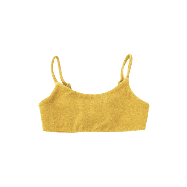 long live the queen terry crop top yellow