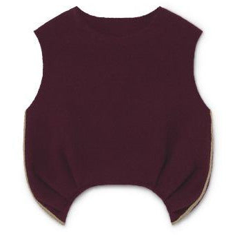 little creative factory lyrical vest garnet, girls knit crop tops, maroon 
