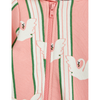 mini rodini swan aop onesie pink zipper detail