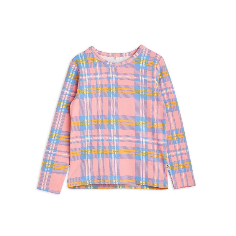 mini rodini check aop ls tee pink