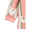 mini rodini swan aop onesie pink sleeve detail