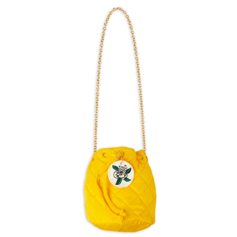 mini rodini rose velvet bucket bag yellow