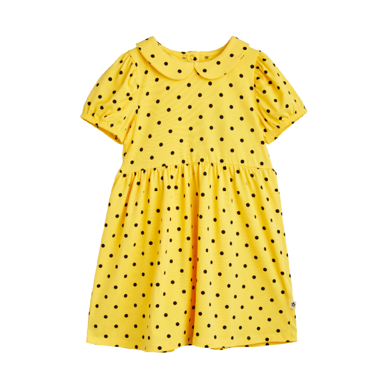  mini rodini polka dot aop ss dress yellow